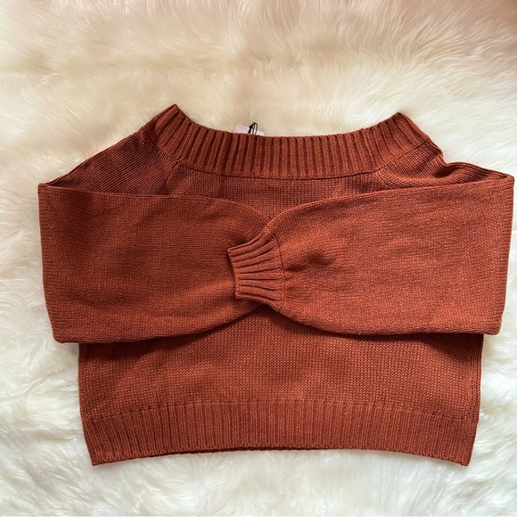 New! WeWoreWhat Off Shoulder Chunky Cozy Stitch Sweater - Picture 9 of 11
